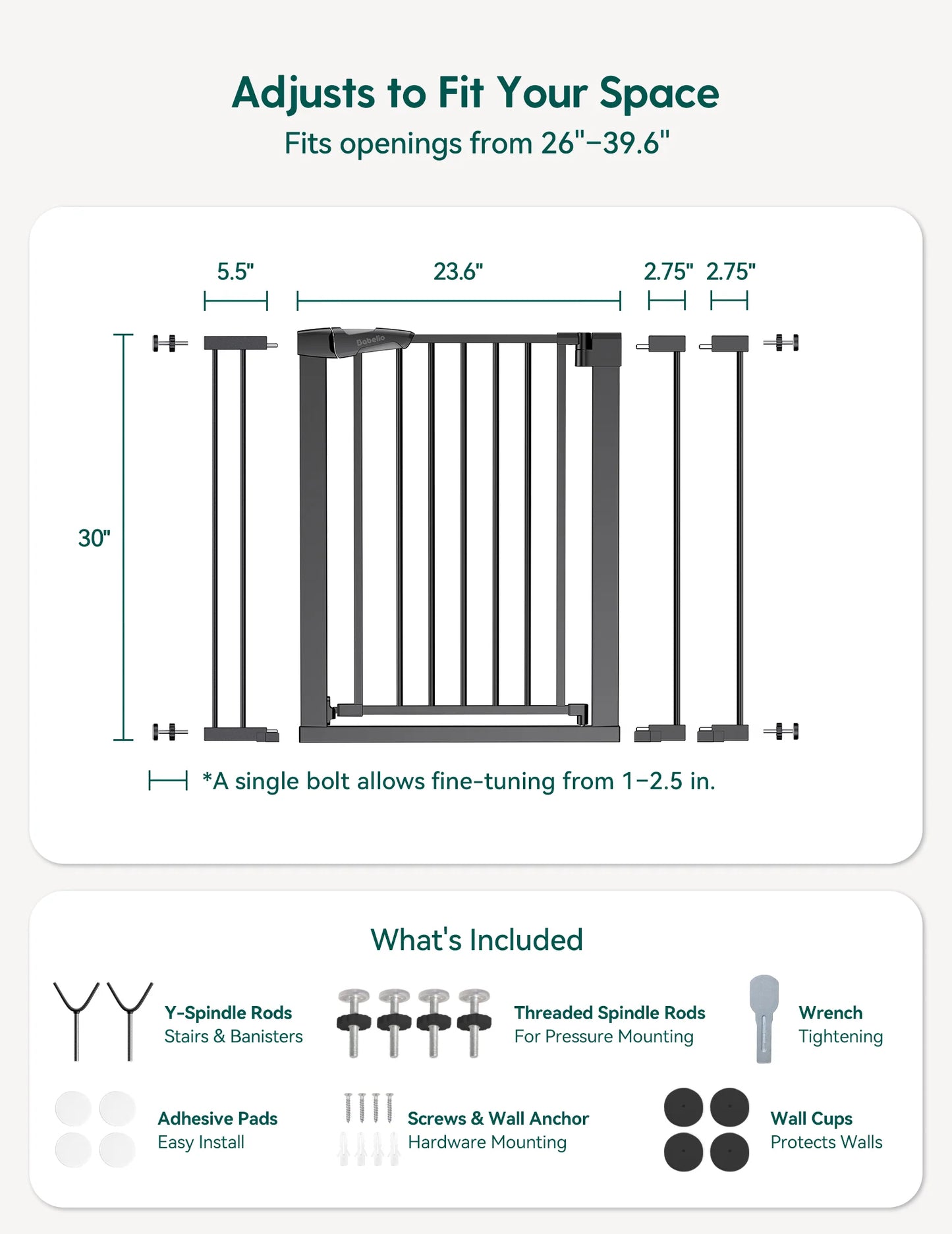 Babelio PressGuard C5&P7 | Versatile Baby Safety Gate