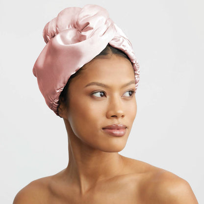 Satin-Wrapped Hair Towel