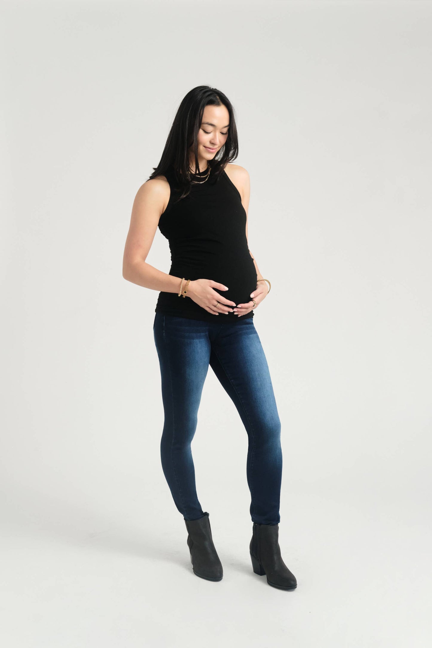 Tall Maternity 34” Butter Skinny Jean w/ Bellyband in Marco