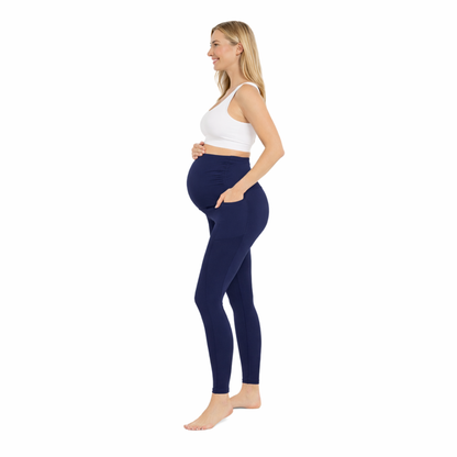 Ruched Maternity Yoga Pants with Pockets
