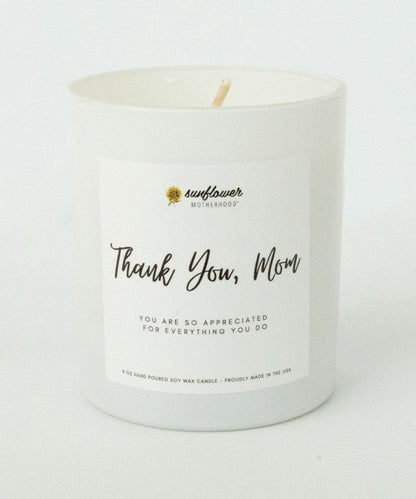 Sunflower Motherhood Thank You Mom Candle