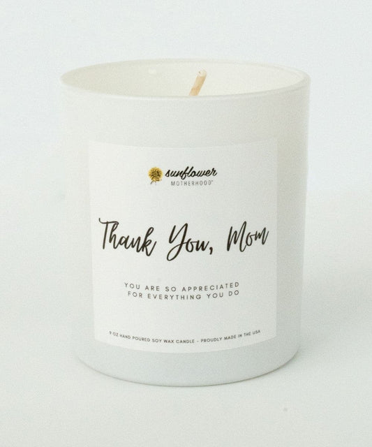 Sunflower Motherhood Thank You Mom Candle