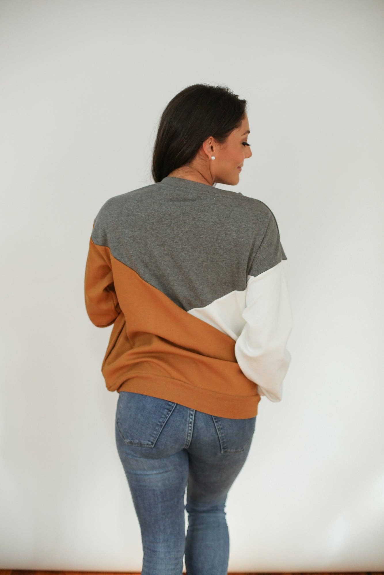 Crewneck Diagonal Zip Breastfeeding Sweatshirt