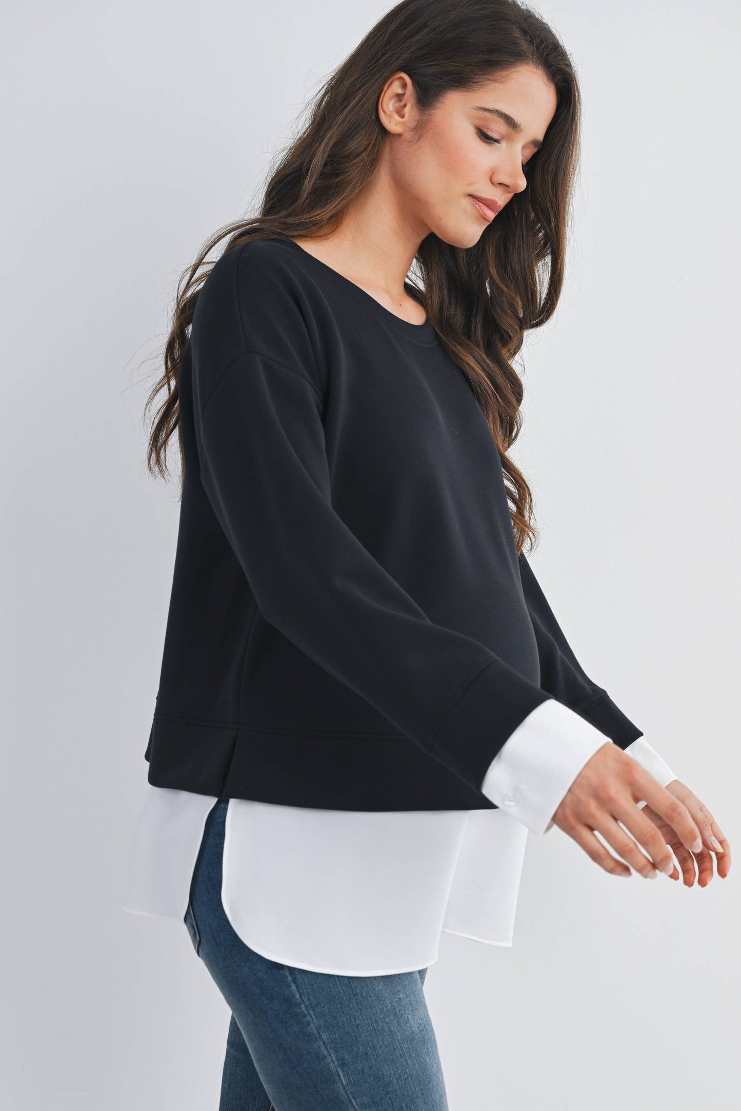 Maternity Twofer Pullover Top