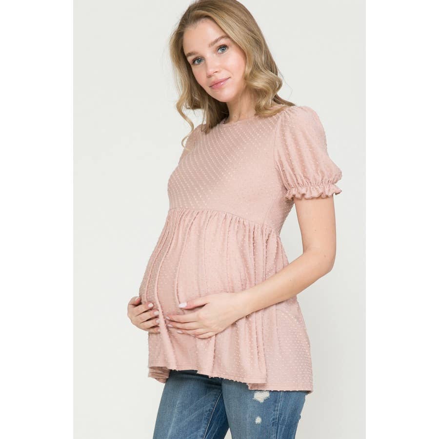 Puff Sleeve Babydoll Ruched Top