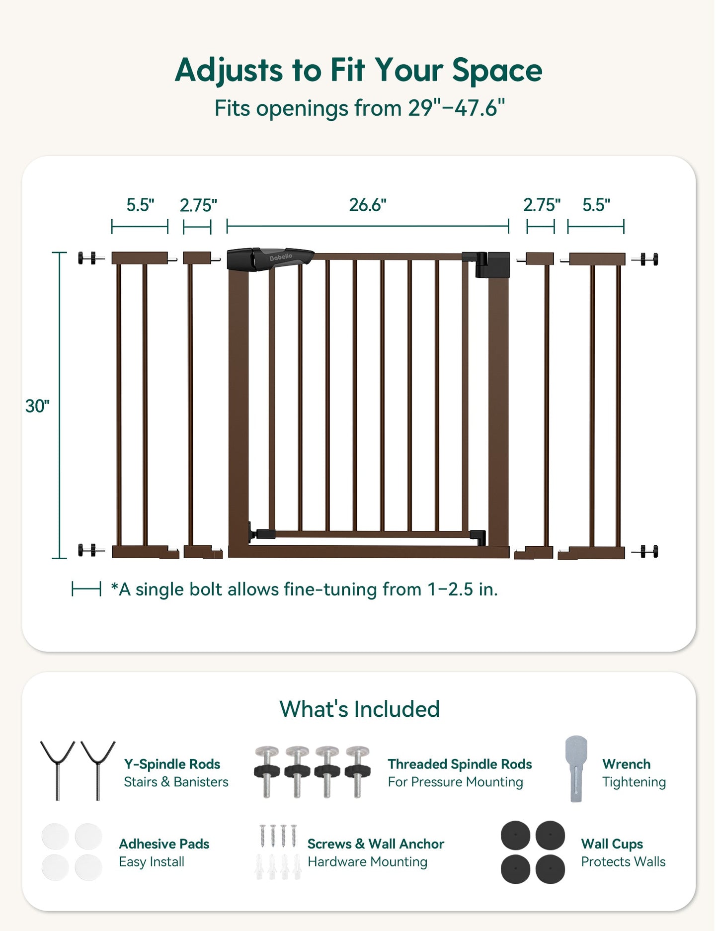Babelio PressGuard C5&P7 | Versatile Baby Safety Gate