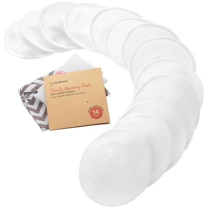 White nursing pads and their included wet bag