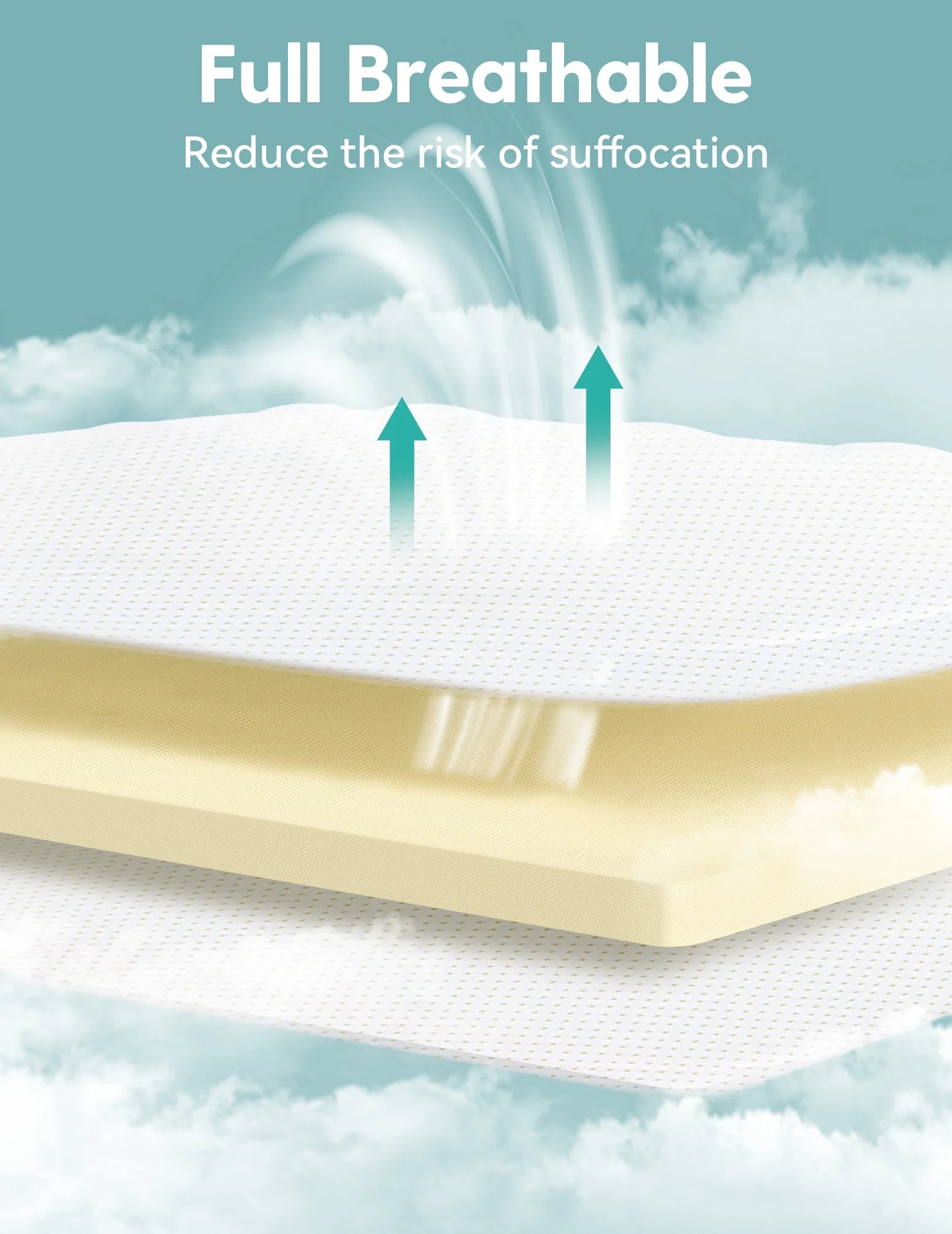 Babelio Stratus | Washable Silicone Foam Crib Mattress Topper
