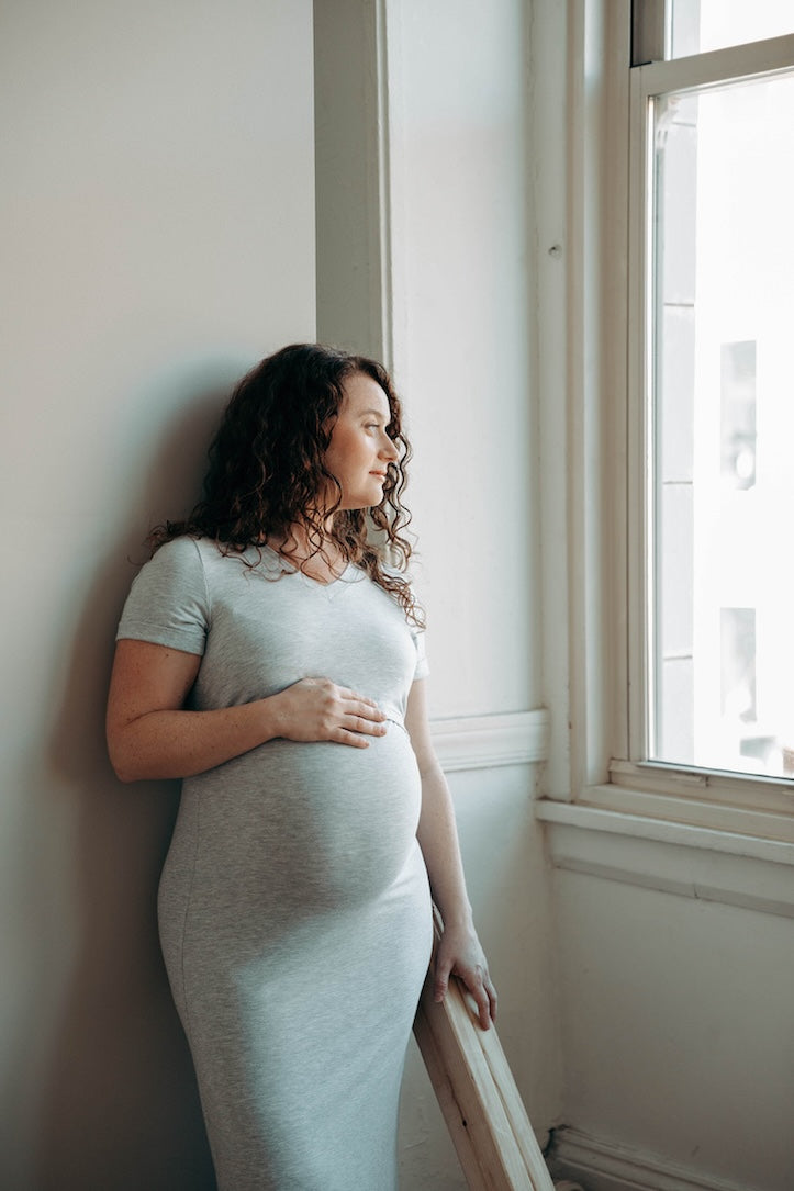 MLM Brand Everyday Breastfeeding Dress - Heather Gray