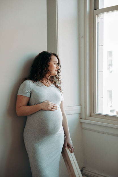 MLM Brand Everyday Breastfeeding Dress - Heather Gray