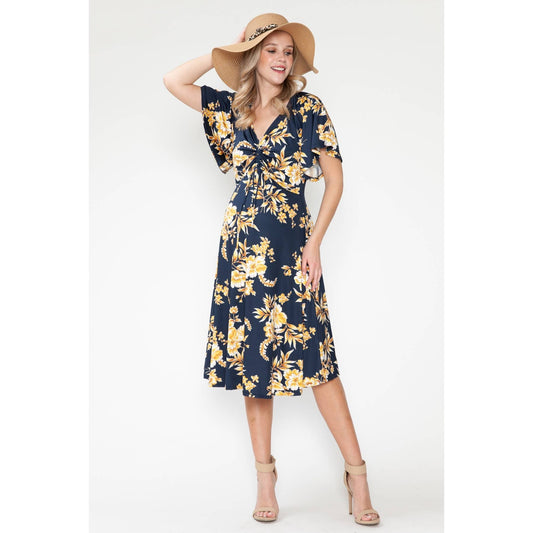 Maternity Floral V-Neck Dress