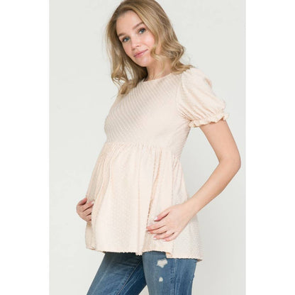 Puff Sleeve Babydoll Ruched Top