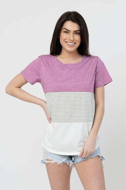 Nursing T-Shirt- 3 Block Colorblock