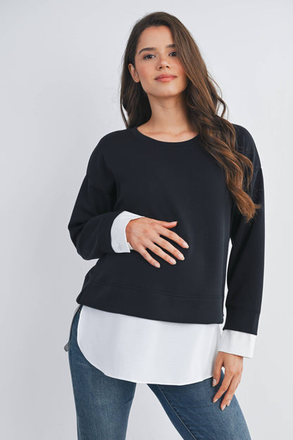 Maternity Twofer Pullover Top