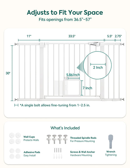 Babelio CatPrivilege T7 | Expandable Baby Gate with Cat Door