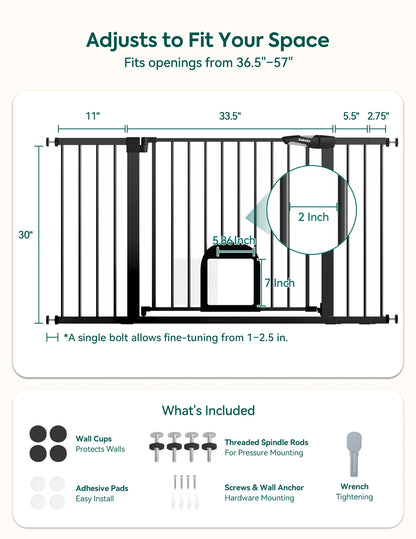 Babelio CatPrivilege T7 | Expandable Baby Gate with Cat Door