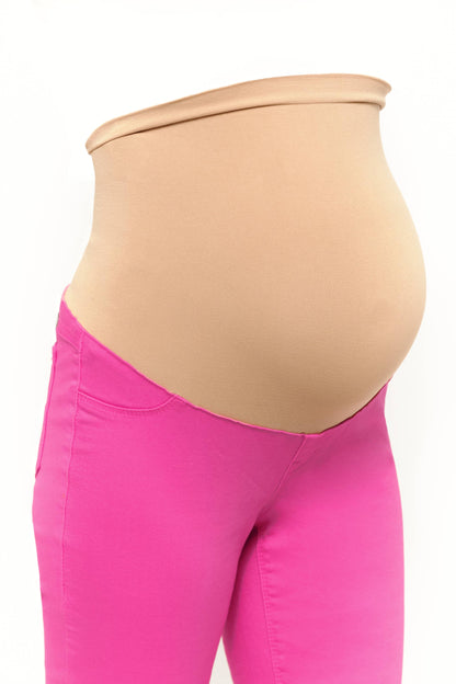 28" Maternity Luxe Skinny Jean w/ Bellyband in Pink Fade