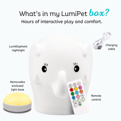 LumiPets® Eggbert the Elephant- Children's Touch Night Light