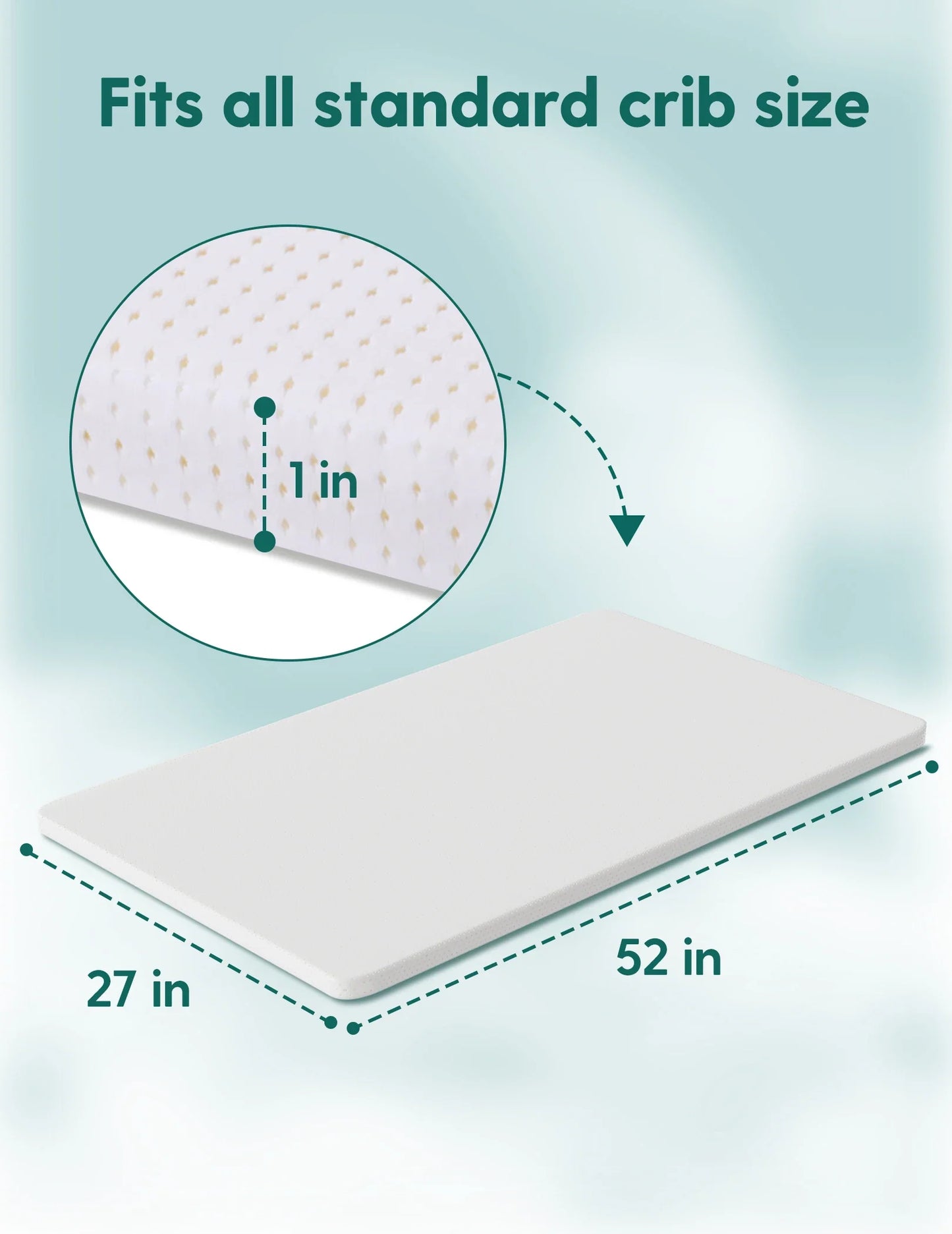 Babelio Stratus | Washable Silicone Foam Crib Mattress Topper