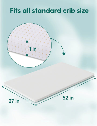 Babelio Stratus | Washable Silicone Foam Crib Mattress Topper