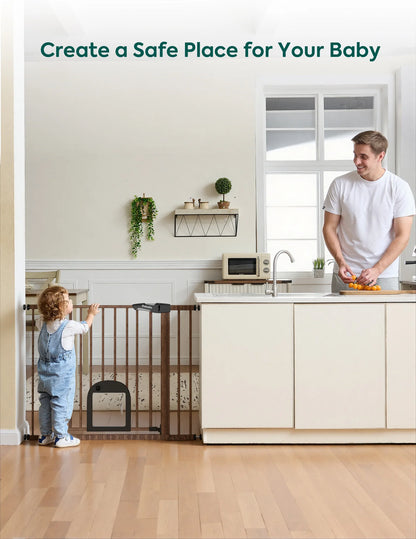Babelio CatPrivilege T7 | Expandable Baby Gate with Cat Door