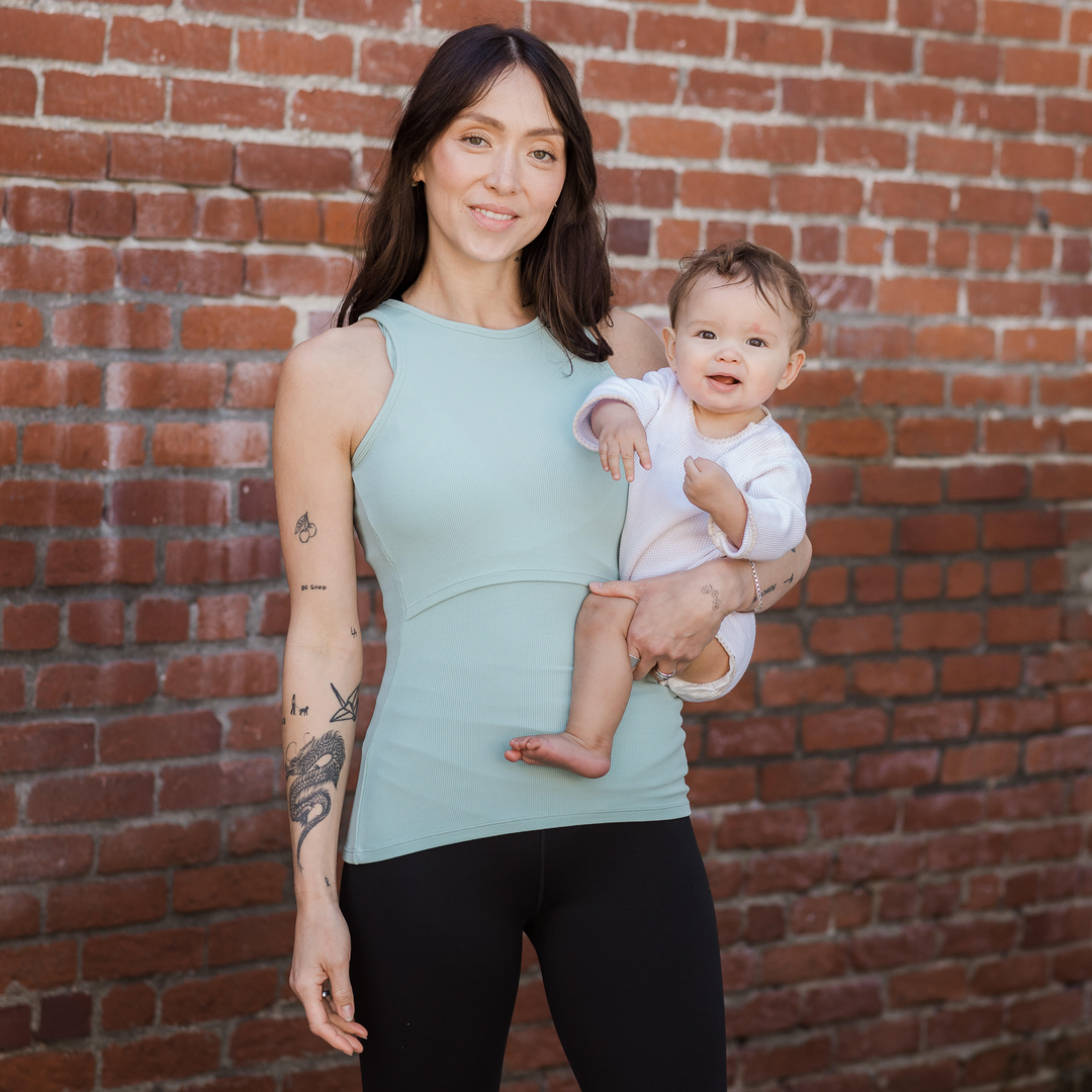 Ribbed Bamboo Racerback Nursing Tank