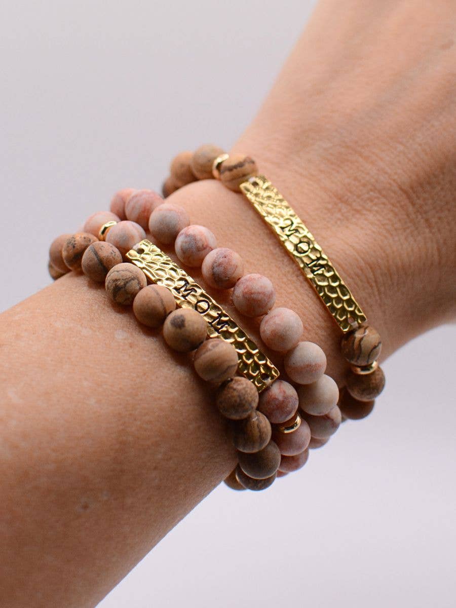 Mom Stone Stretch Bracelet