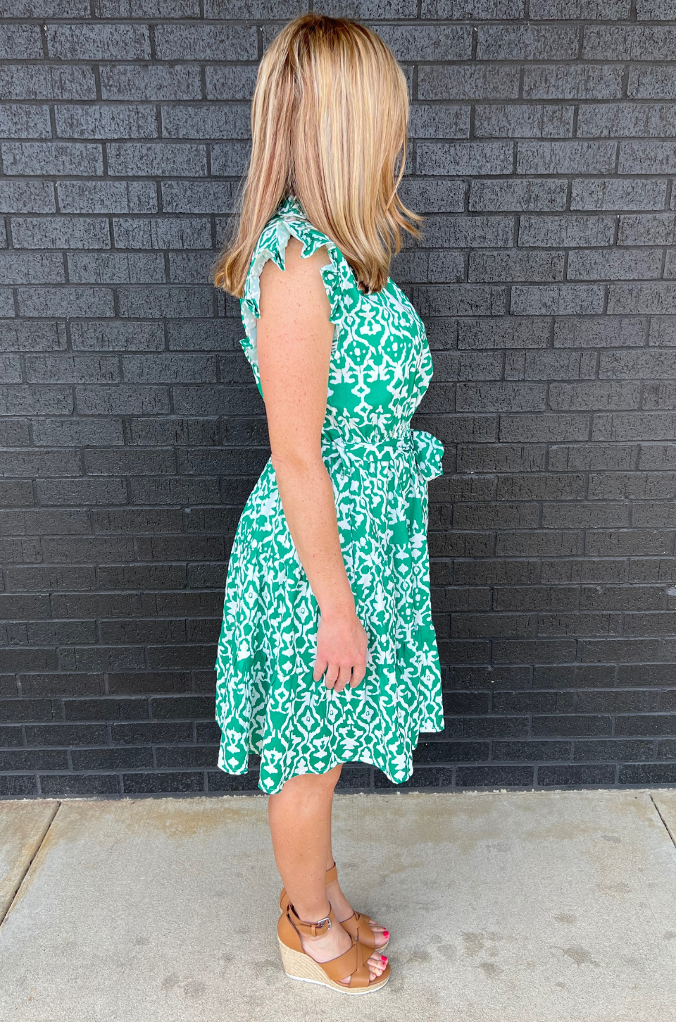 Belted Print Nursing Dress