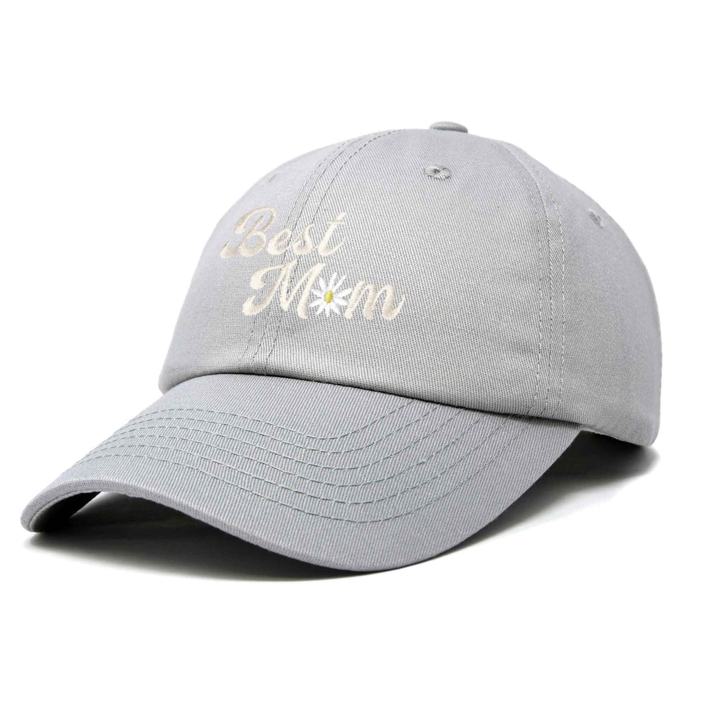 Embroidered Best Mom Daisy Cotton Hat
