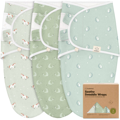 3pk Soothe Baby Swaddles 0-3 Months, Sleep Sack for Newborns
