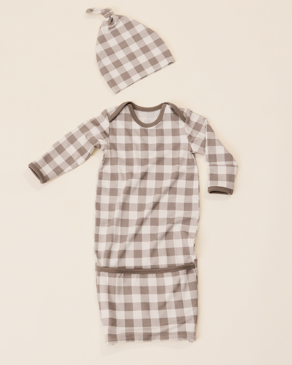 Cozy Bamboo Baby Gown & Hat