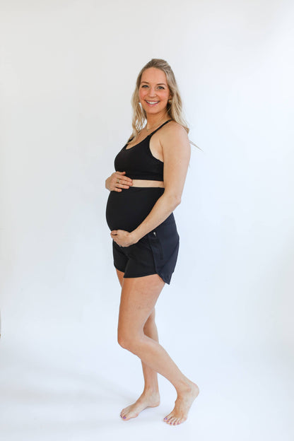 Maternity Athletic Shorts - Black