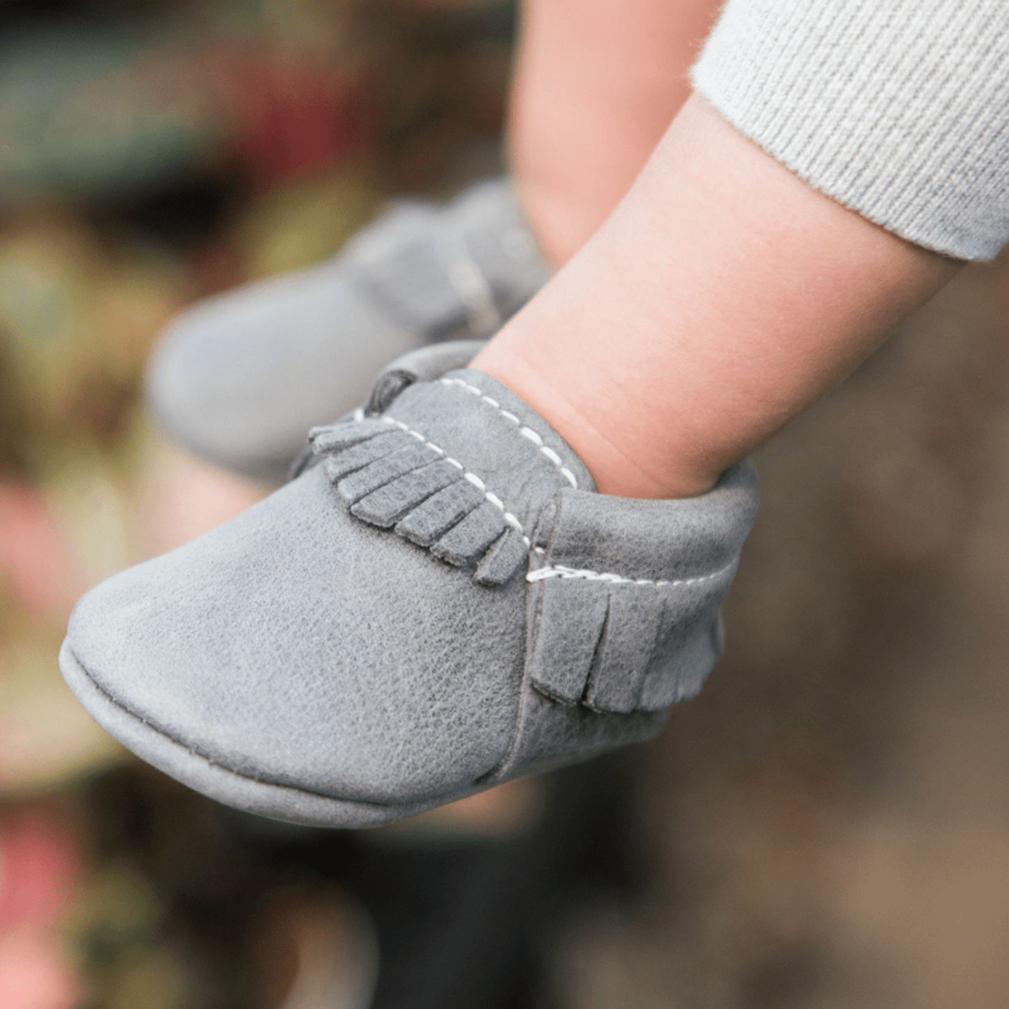 Freshly Picked Blue Spruce Moccasin Baby Shoe