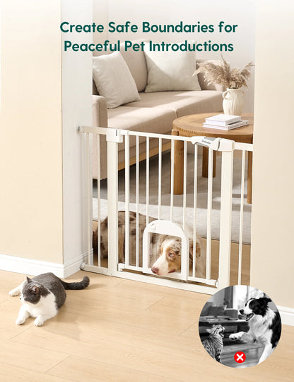 Babelio CatPrivilege T7 | Expandable Baby Gate with Cat Door