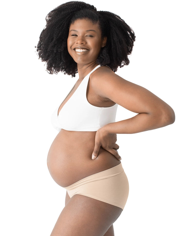 Bamboo Maternity & Postpartum Panties - 2 Pack Black & Beige