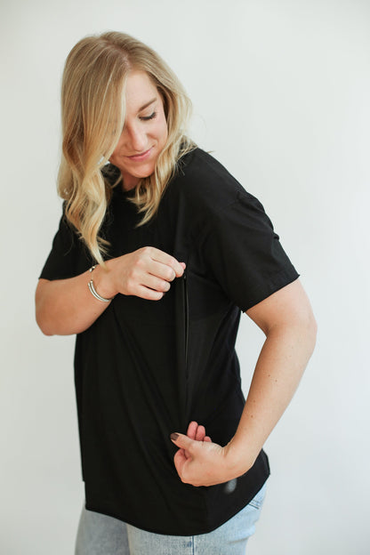 Movemama Relaxed Fit Zip Breastfeeding Tee