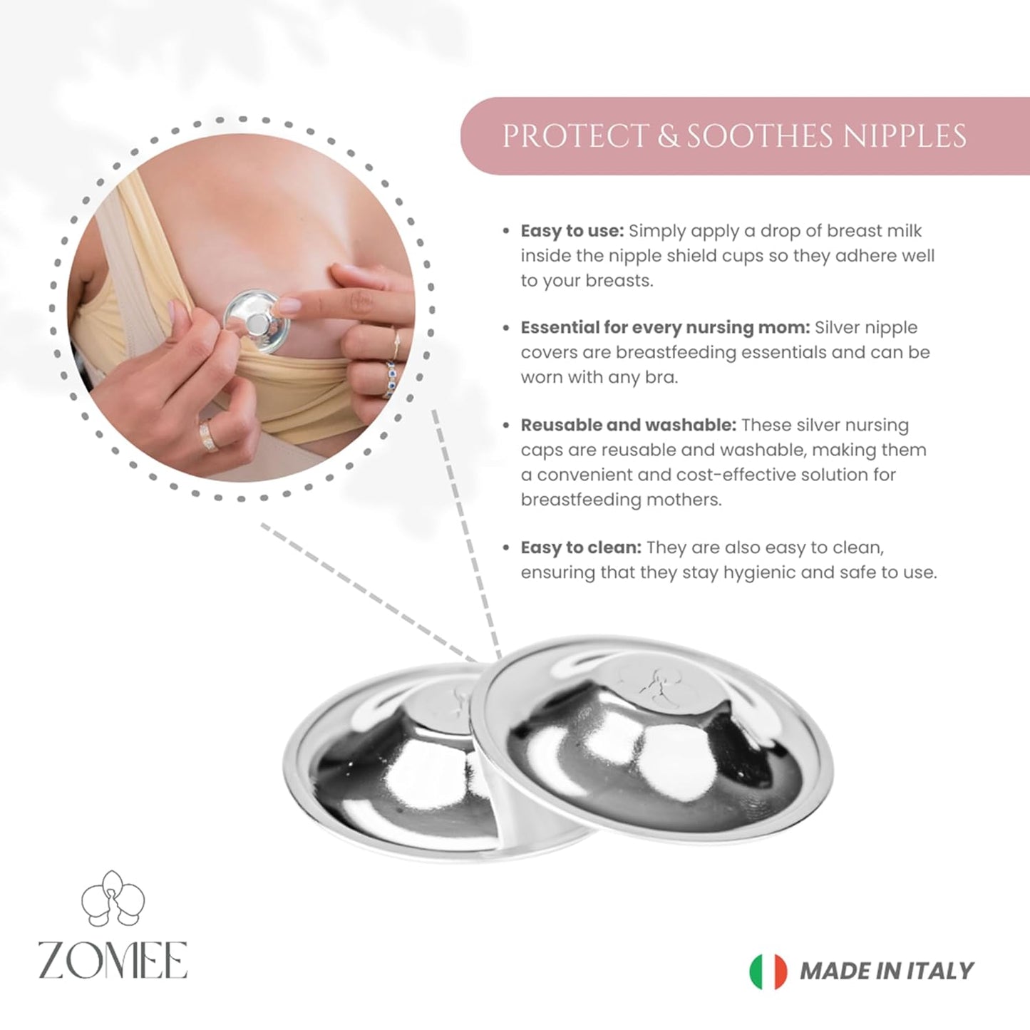 Zomee Silver Soothing Nipple Shields