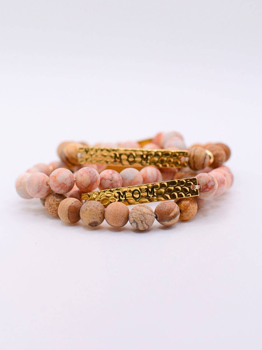 Mom Stone Stretch Bracelet