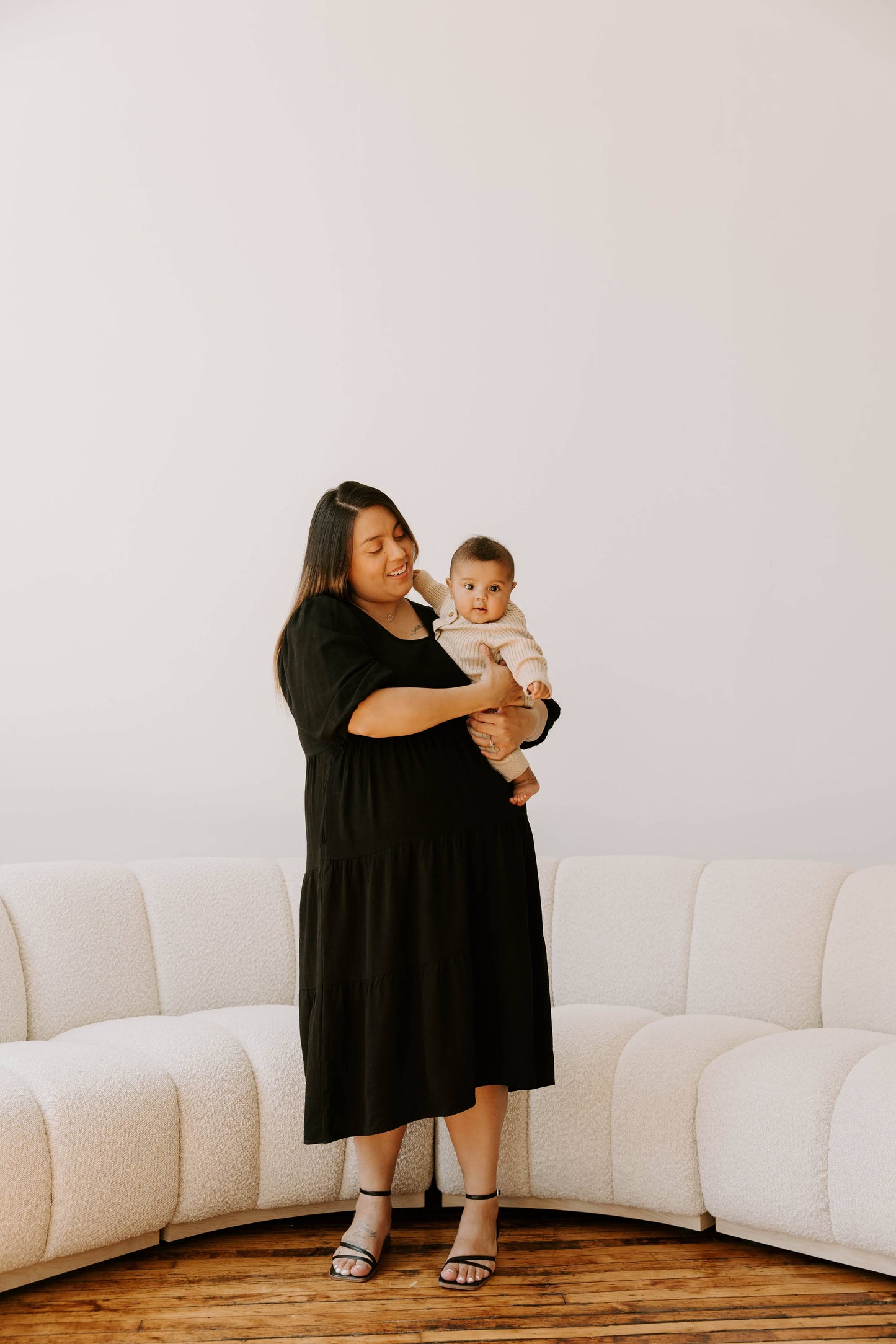 MLM Brand Tiered Breastfeeding Dress - Black