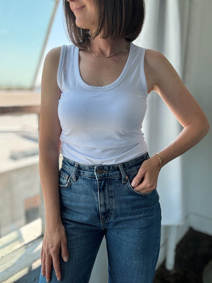 MLM Brand Everywhere Breastfeeding Tank Top - White
