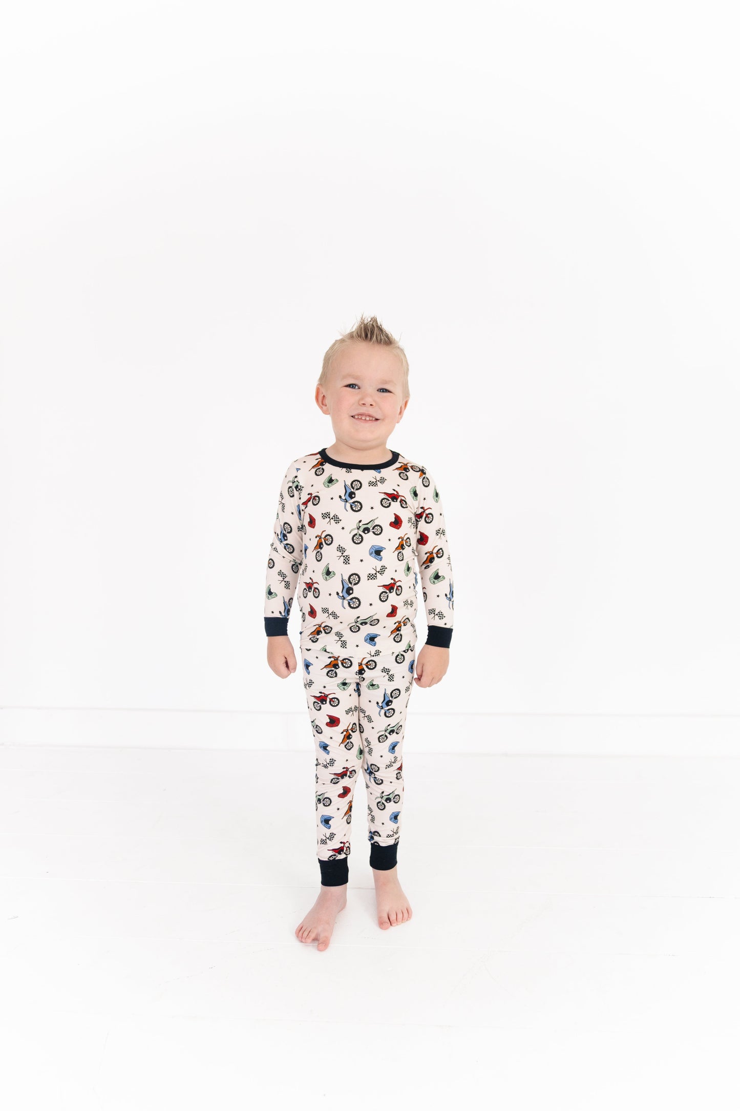 Sleepy Sage Co Little Racers Two Piece Pajama Set