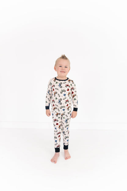 Sleepy Sage Co Little Racers Two Piece Pajama Set