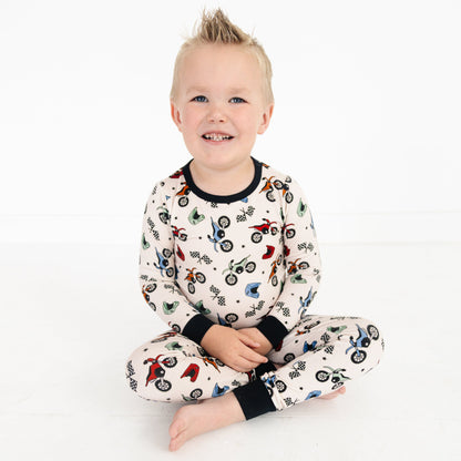 Sleepy Sage Co Little Racers Two Piece Pajama Set