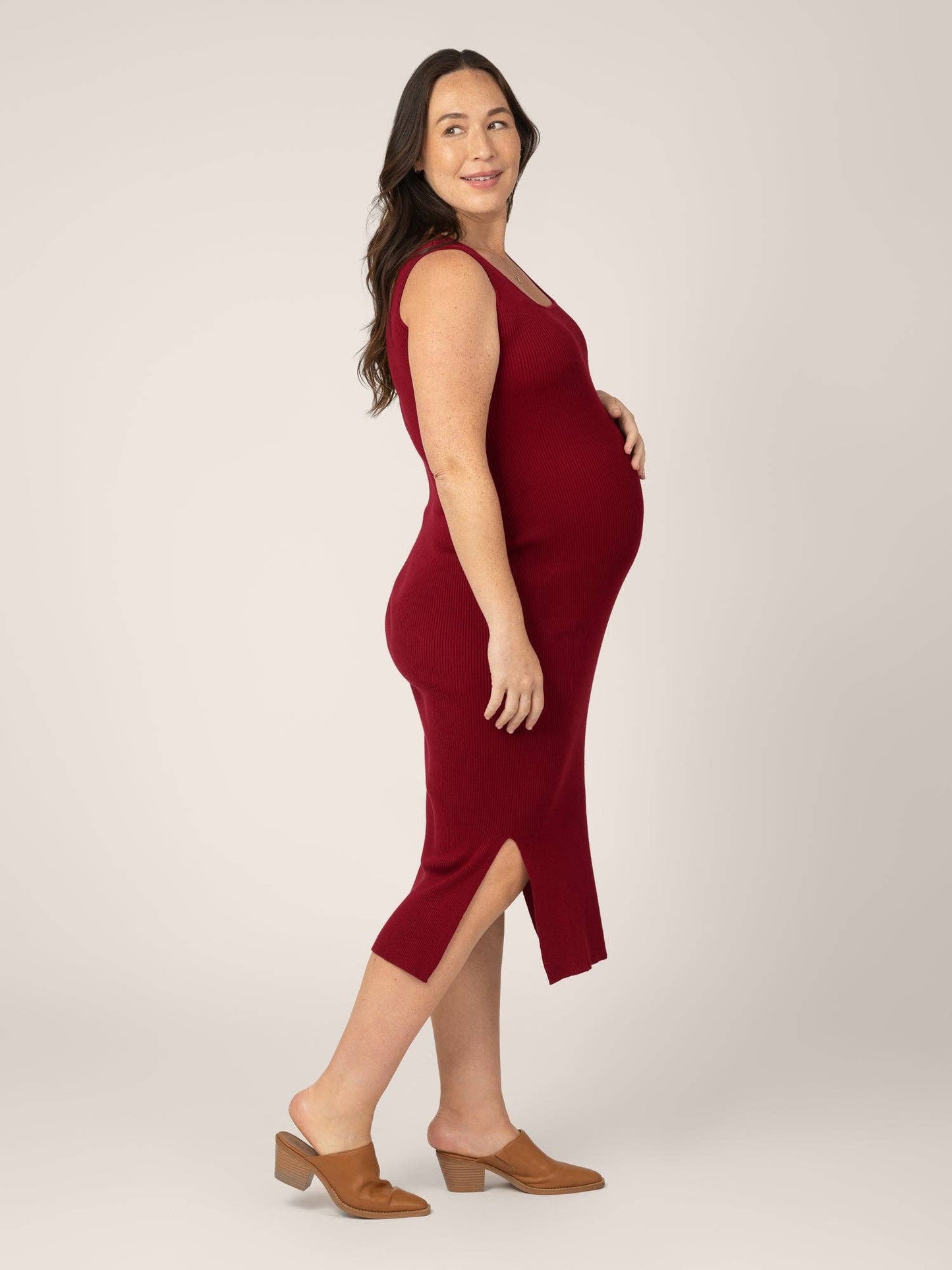 2-in-1 Maternity and Nursing Midi Dress