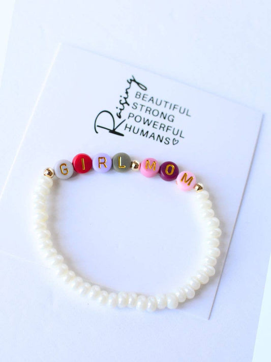 Girl Mom Multicolored Beaded Pearl Bracelet