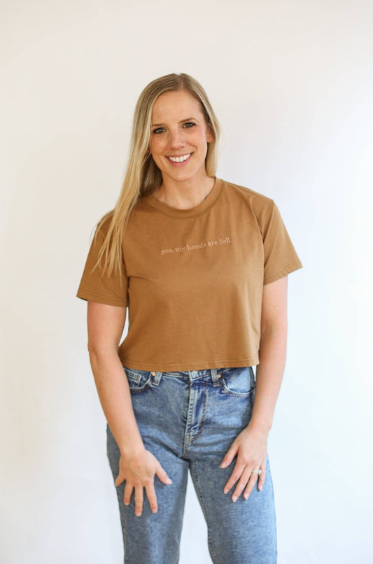 Cropped Embroidered BF Friendly Tee