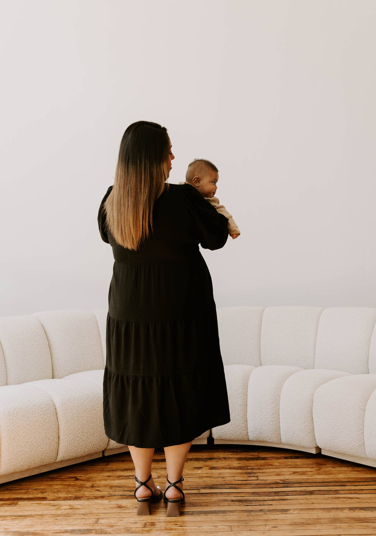 MLM Brand Tiered Breastfeeding Dress - Black