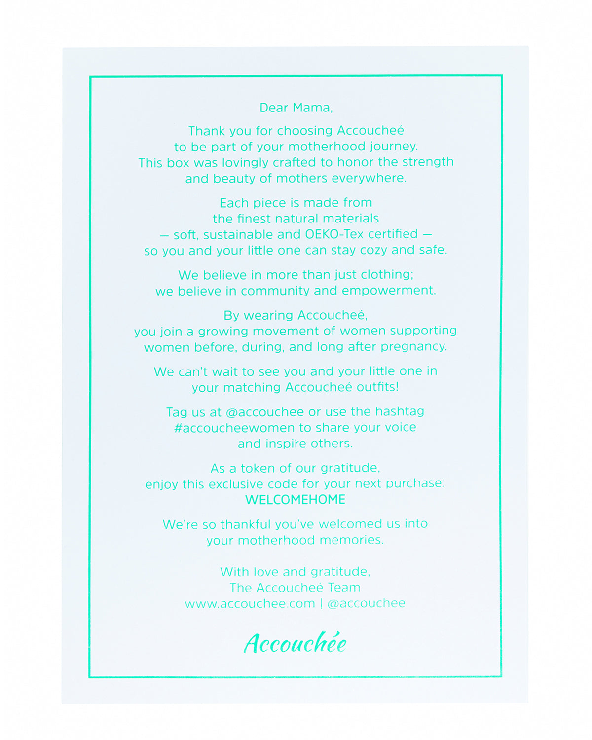 Accouchée Welcome Home Set