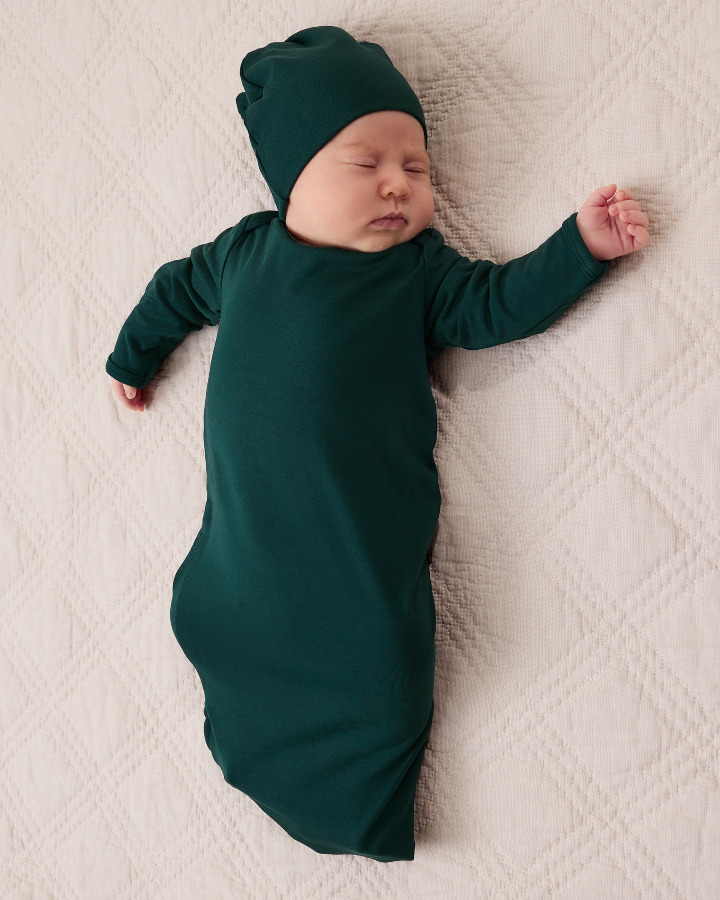 Cozy Bamboo Baby Gown & Hat