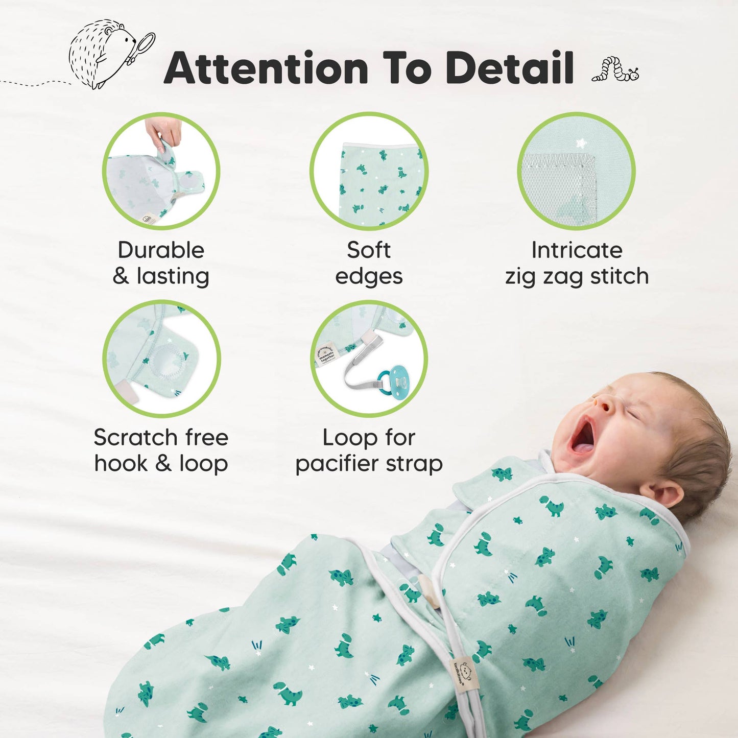 3pk Soothe Baby Swaddles 0-3 Months, Sleep Sack for Newborns